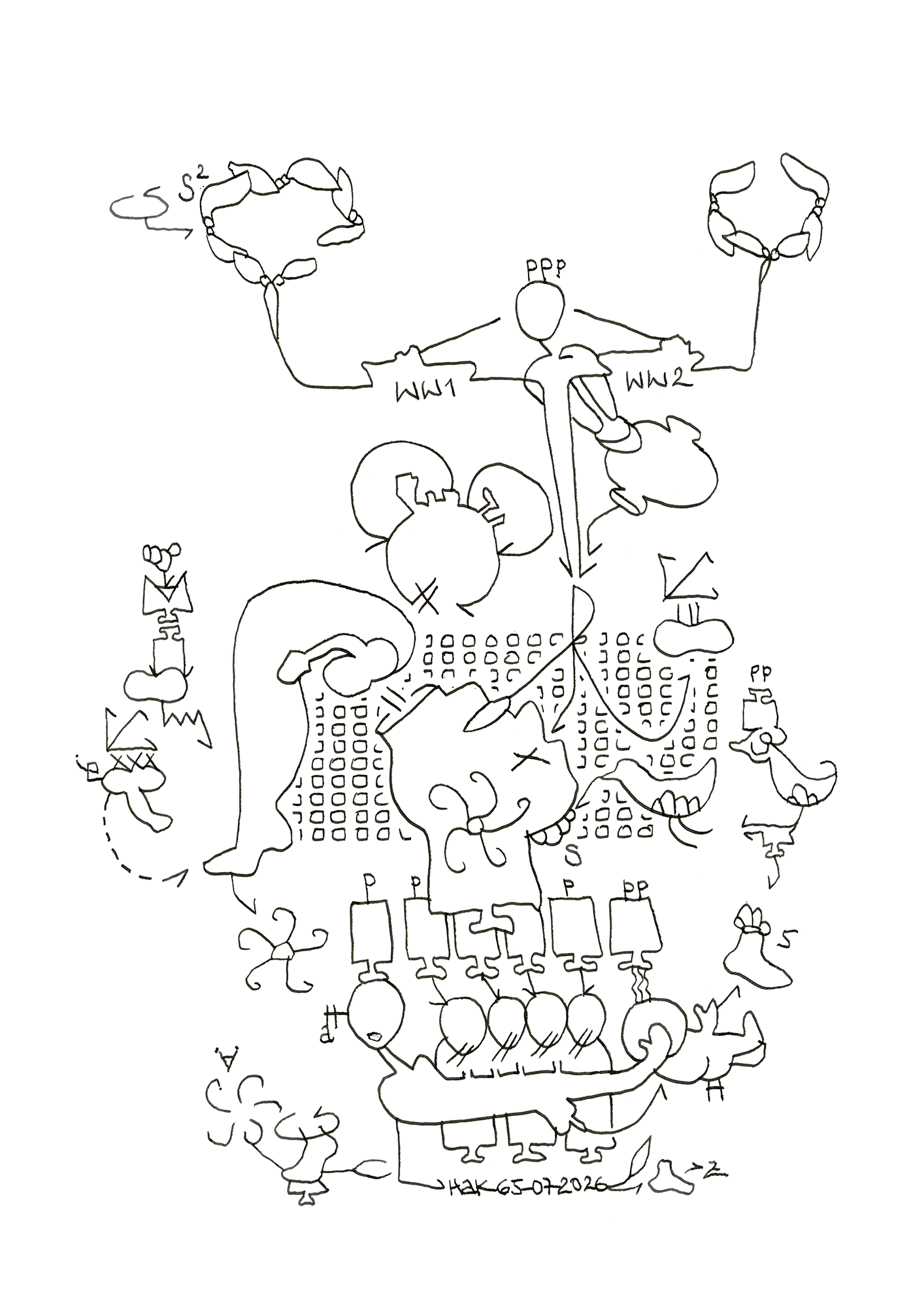 Hannes Kater  Tageszeichnung (Zeichnung/drawing) vom 10.02.2026 (1414 x 2000 Pixel)