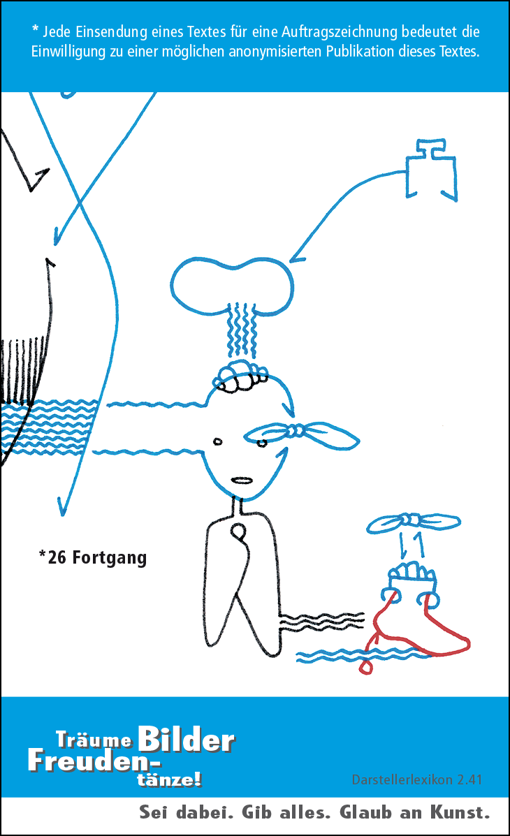 Hannes Kater: Auftragskärtchen *26 Fortgang, Rückseite, Version von 2010