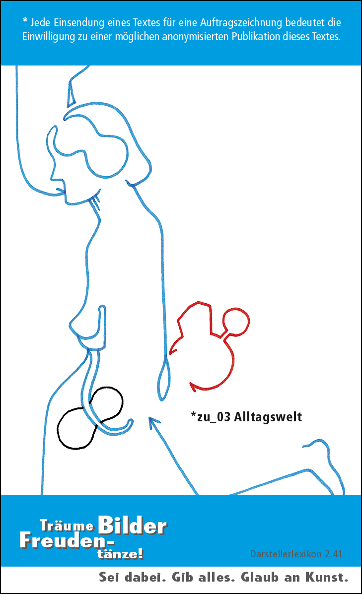 Hannes Kater: Auftragskärtchen *zu_03 Alltagswelt, Rückseite, Version von 2010